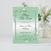 Save The Date Emerald Gem & Parties scintillant 55e Mariage (Debout devant)