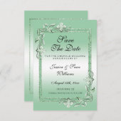 Save The Date Emerald Gem & Parties scintillant 55e Mariage (Devant / Derrière)