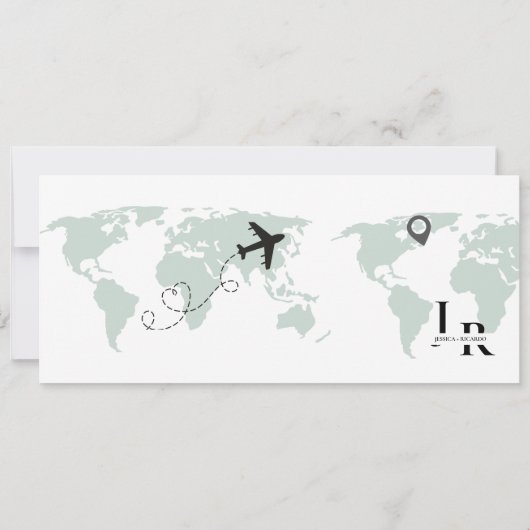 Save The Date Emerald Green Boarding pass Mariage de billet (Dos)