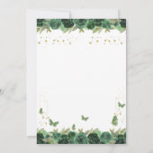 Save The Date Emerald Green Floral Tiara Butterfly Quinceanera (Dos)