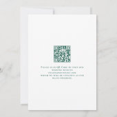 Save The Date Emerald Green Florals or QR Code Mariage (Dos)