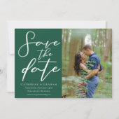 Save The Date Emerald Green Forest Photo en couple (Devant)