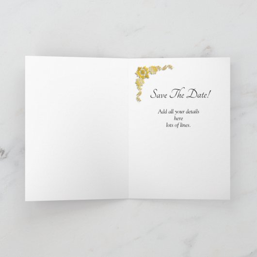 Save The Date - Emerald Green & Gold Kaart (Binnen)