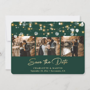 Save The Date Emerald Green Gold Mariage 3 Photo Enregistrer la