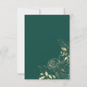 Save The Date Emerald Green & Gold Peony Moderne Floral Mariage (Dos)