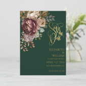 Save The Date Emerald green Mariage moderne Enregistrer la date (Debout devant)