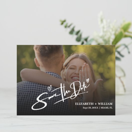 Save The Date Emerald Green Modern Elegant PHOTO QR Code (Debout devant)