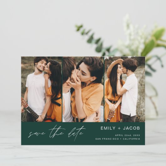 Save The Date Emerald Green QR Code Enregistrer la date 4 Photo (Debout devant)