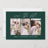 Save The Date Emerald Green QR Code Enregistrer la date Modern 3 (Devant)