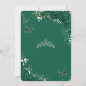 Save The Date Emerald Green Roses Floral Quinceañera Papillons (Dos)