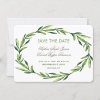 Emerald Green Watercolor Wreath ENREGISTRER LA DAT