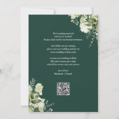 Save The Date Emerald Greenery Floral QR Code Mariage (Dos)