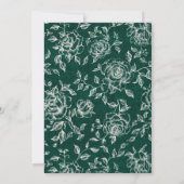 Save The Date Emerald Greenery Mariage botanique Vintage (Dos)