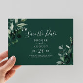 Save The Date Emerald Greenery | Vert Horizontal
