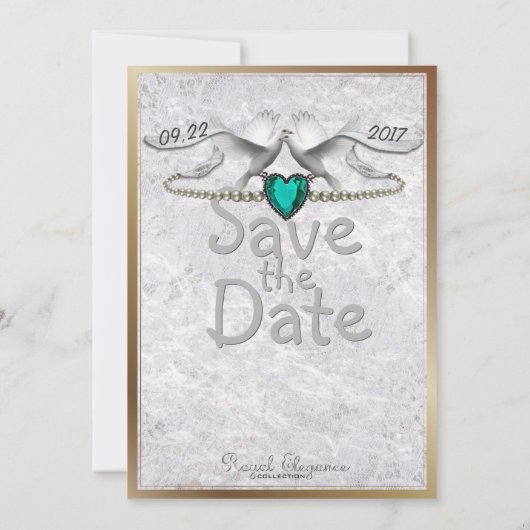 Save The Date Emerald Heart Enregistrer la date (Dos)
