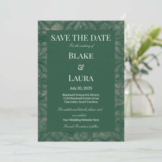 Save The Date Emerald Lake Batik Simple sur mesure (Debout devant)