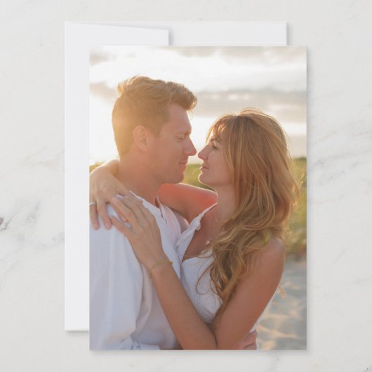 Save The Date Emerald Simple Mariage Script Photo moderne Enregi (Dos)