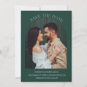 Save The Date Émeraude vert Mariage monogramme Enregistrer la da (Devant)