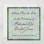 Save The Date Émeraude vert Peacock Enregistrer la date (Dos)