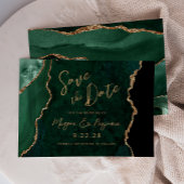 Save The Date Émeraude Verte Agate Écriture Mariage Enregistrer