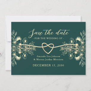 Save The Date Émeraude Verte Or Sauvegarder la Date