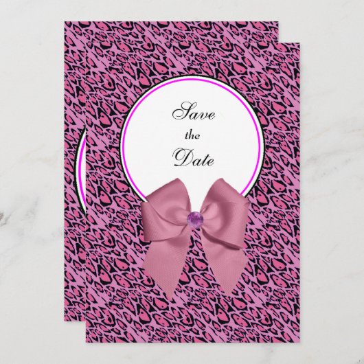 Save The Date Empreinte de léopard Enregistrer La Date (Devant / Derrière)