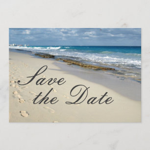 Save The Date Empreintes dans le sable "enregistrer la date"