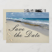 Save The Date Empreintes dans le sable "enregistrer la date" (Devant / Derrière)