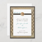 Save The Date Empreintes dans le sable Enregistrer la date (Devant / Derrière)