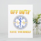 Save The Date EMS Off Duty Save You Paramedic Secourir drôle (Debout devant)