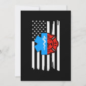 Save The Date Emt Firefighter Drapeau Américain Trouvé.Png (Devant)