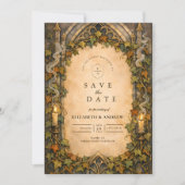 Save The Date Enchanted Ivy Gothic Autumn Wedding (Devant)