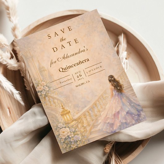Save The Date Enchanted Palace Fairytale Quinceañera