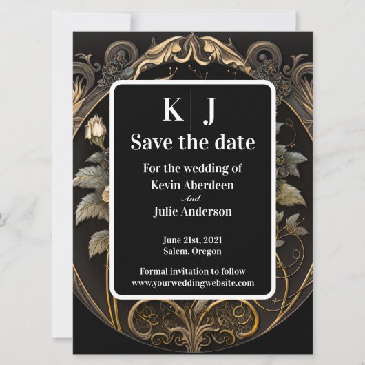 Save The Date Enchanter Gold Enregistrer La Date (Devant)