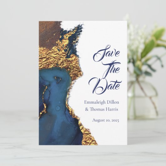 Save The Date Enchanter l'or bleu Abstrait (Debout devant)