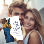 Save The Date Enchanter l'or bleu Abstrait