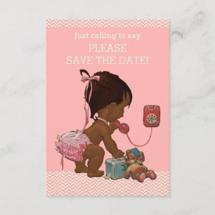 Save The Date Enfant Ethnique Sur Le Baby shower Téléphone Enreg