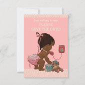 Save The Date Enfant Ethnique Sur Le Baby shower Téléphone Enreg (Devant)
