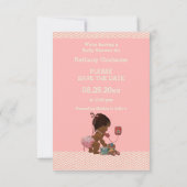 Save The Date Enfant Ethnique Sur Le Baby shower Téléphone Enreg (Dos)