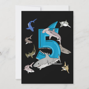 Save The Date Enfants 5e anniversaire garçons requin blanc requi