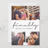 Save The Date Enfin Conception De Mariage Moderne 3-Photos Scrip (Devant)