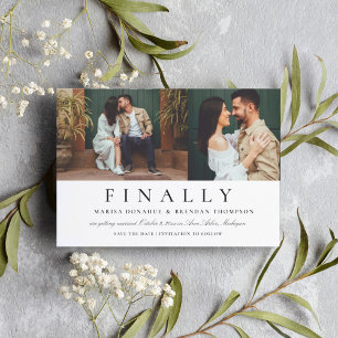 Save The Date Enfin Deux Photos Mariage Drôle Noir Blanc