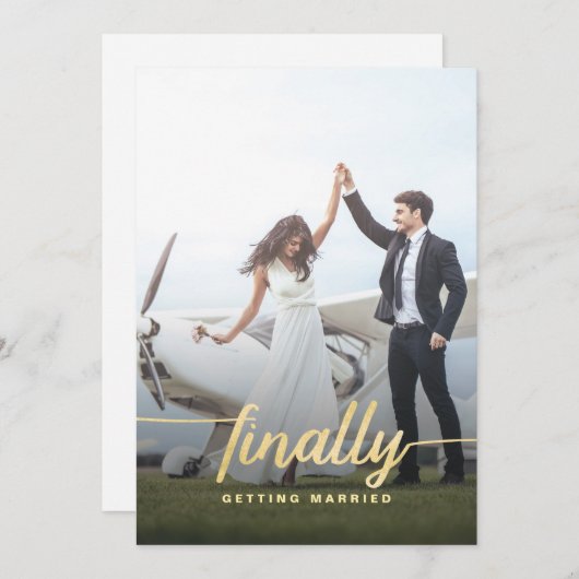 Save The Date Enfin drôle mariage photo Enregistrer la date en o (Devant / Derrière)