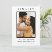 Save The Date Enfin Elegant noir et blanc photo (Debout devant)