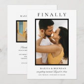 Save The Date Enfin Elegant noir et blanc photo (Devant / Derrière)