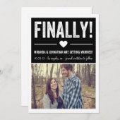 Save The Date Enfin - Photo noir Faire part Enregistrer la date (Devant / Derrière)