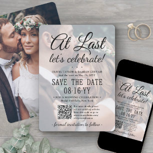 Save The Date Enfin QR Code & Superposition de photos Mariage Ré