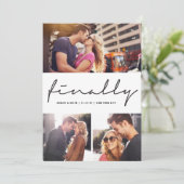 Save The Date Enfin Script Moderne Conception de Mariage 3-Photo (Debout devant)