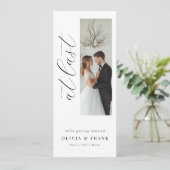 Save The Date Enfin, un marque-page photo moderne avec un script (Debout devant)