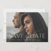Save The Date Énoncé moderne | Photo horizontale (Devant)